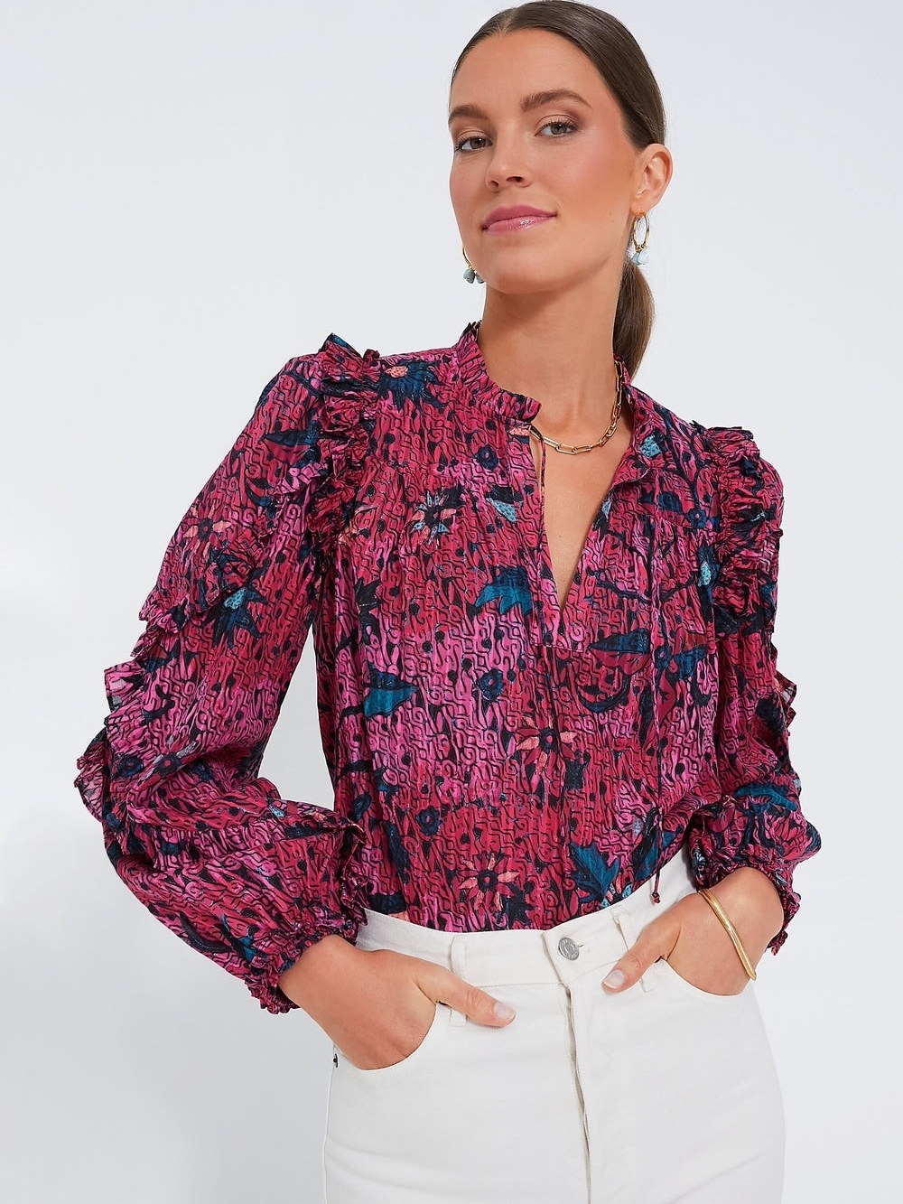 NWT Ulla Johnson Manet Blouse in Snapdragon Xs Sz2